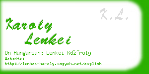 karoly lenkei business card